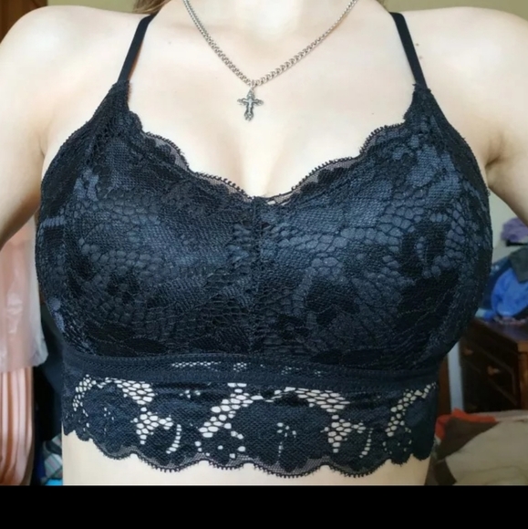 Soft Stretch Lace Bra Bralette Black NEW! - Picture 3 of 3